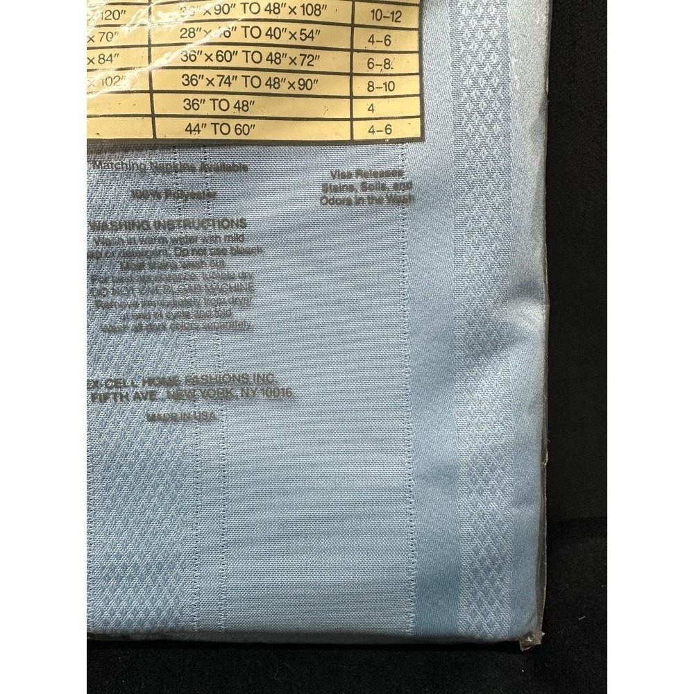 Vintage Round Blue Tablecloth Wedgewood Perfect Settings Excell GrannyCore 70" - Picture 3 of 4